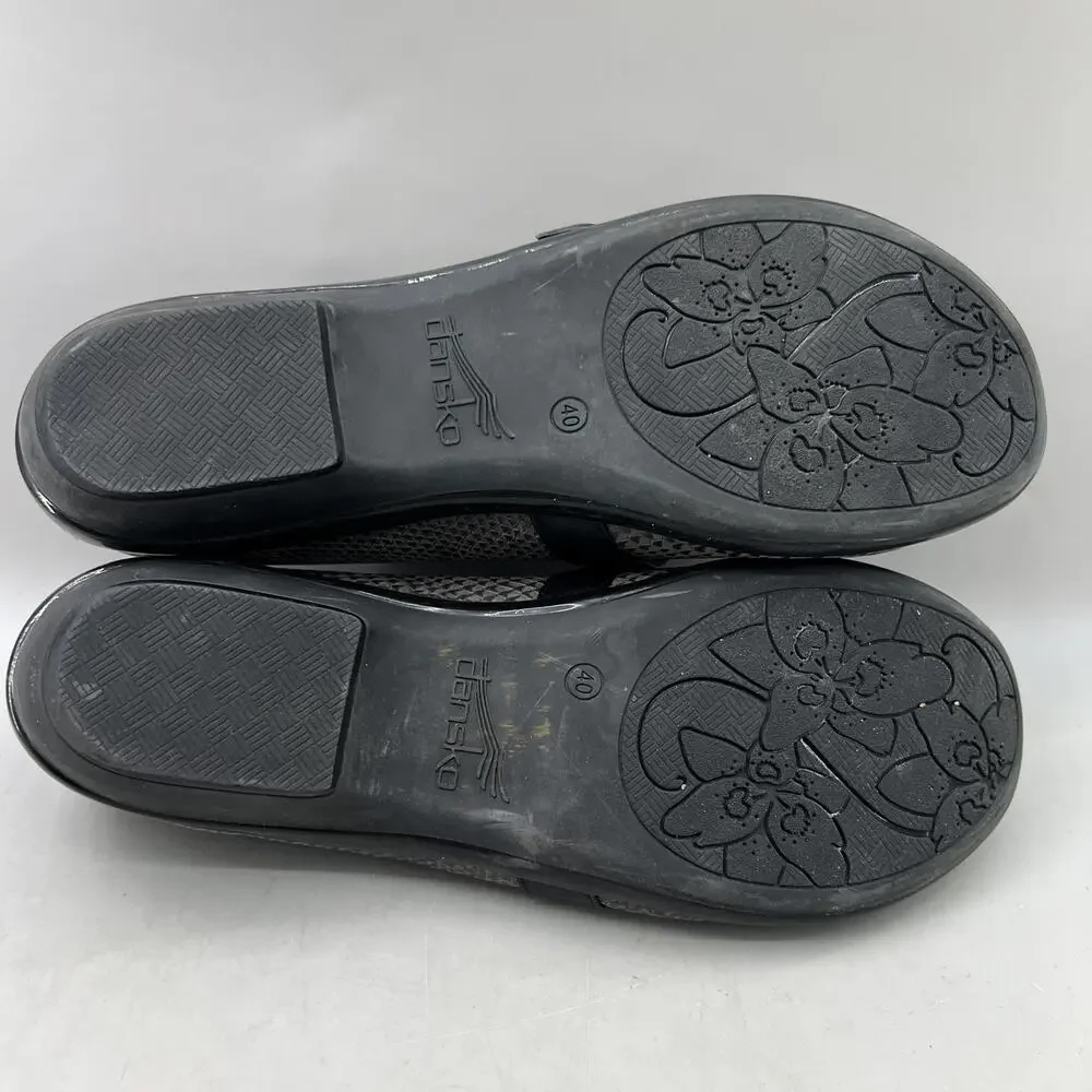 Dansko Orla Mary Jane Shoes Women Size 10 Gray Leather Comfort Walking Flats
